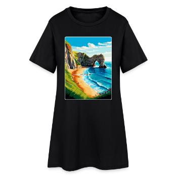 Durdle Door England Uk Reise Poster Souvenir WPA - Frauen T-Shirt-Kleid - Schwarz - Vorne