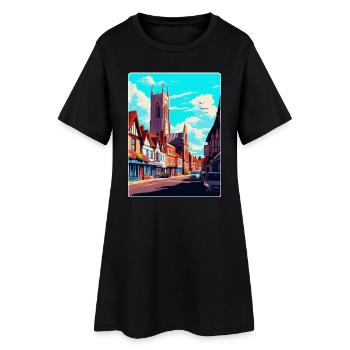 Hereford, England, Vereinigtes Königreich, Vintage, Reiseposter, Souvenir - Frauen T-Shirt-Kleid - Schwarz - Vorne