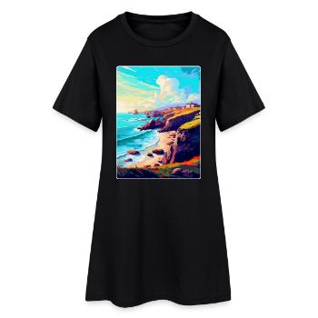 Lizard Point England Uk Reise Poster Souvenir WPA - Frauen T-Shirt-Kleid - Schwarz - Vorne