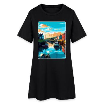 Kingsbridge England Uk Reiseposter Souvenir WPA - Frauen T-Shirt-Kleid - Schwarz - Vorne