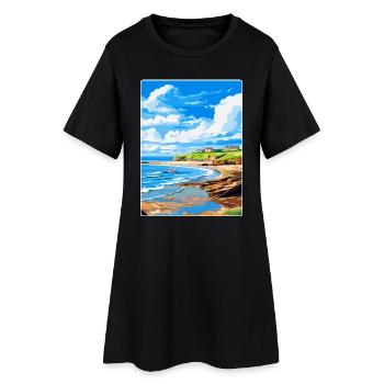 Bude Cornwall, England, Vereinigtes Königreich, Reiseposter, Souvenir - Frauen T-Shirt-Kleid - Schwarz - Vorne