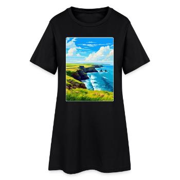 Lizard Peninsula Cornwall England Vereinigtes Königreich Reiseposter - Frauen T-Shirt-Kleid - Schwarz - Vorne
