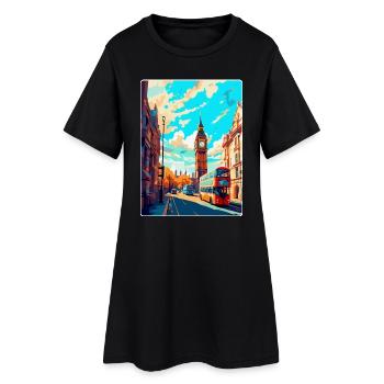 Londres, Angleterre, Royaume-Uni, Affiche de voyage vintage, Souvenir - Robe T-shirt Femme - noir - Devant