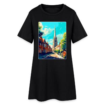 Salisbury England Uk Reiseposter Souvenir WPA - Frauen T-Shirt-Kleid - Schwarz - Vorne