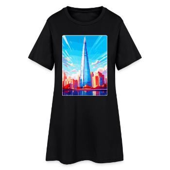 The Shard Angleterre Royaume-Uni Affiche de voyage Souvenir WPA - Robe T-shirt Femme - noir - Devant