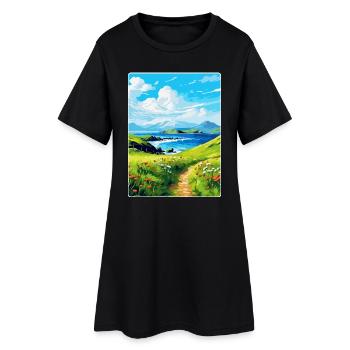 Île de Canna Écosse Royaume-Uni Affiche de voyage souvenir - Robe T-shirt Femme - noir - Devant