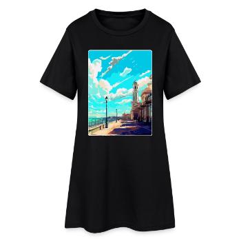 Brighton England Uk Vintage Reise Poster Souvenir - Frauen T-Shirt-Kleid - Schwarz - Vorne