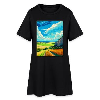 South Downs Nationalpark Reiseplakat Souvenir - Frauen T-Shirt-Kleid - Schwarz - Vorne
