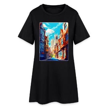 York Angleterre Royaume-Uni Affiche de voyage vintage Souvenir WPA - Robe T-shirt Femme - noir - Devant