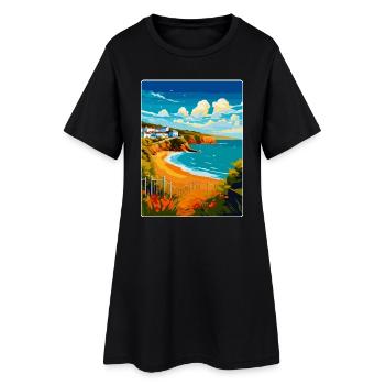 Devon West Country Vintage Travel Poster Souvenir - Women’s T-Shirt Dress - black - Front