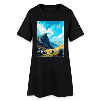 Glyder Fach Wales Uk Vintage Reiseposter WPA Kunst - Frauen T-Shirt-Kleid - Schwarz - Vorne
