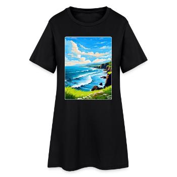 North Coast 500 Écosse Royaume-Uni Affiche de voyage vintage - Robe T-shirt Femme - noir - Devant