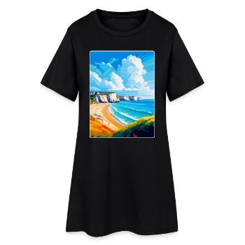 Dover England Uk Vintage Reiseplakat Souvenir - Frauen T-Shirt-Kleid - Schwarz - Vorne