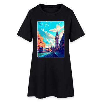 Londres, Angleterre, Royaume-Uni, Affiche de voyage vintage, Souvenir - Robe T-shirt Femme - noir - Devant