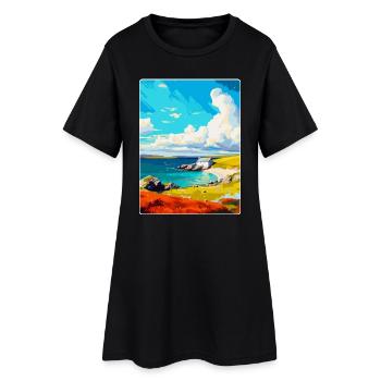 Shetland Écosse Royaume-Uni Affiche de voyage vintage WPA Art - Robe T-shirt Femme - noir - Devant