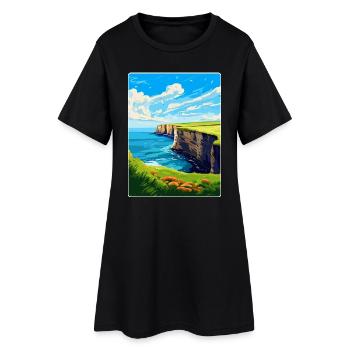Bempton Cliffs England Uk Vintage Reiseposter - Frauen T-Shirt-Kleid - Schwarz - Vorne