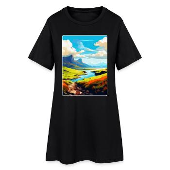 Isle Of Skye Schottland UK Vintage Reiseposter WPA - Frauen T-Shirt-Kleid - Schwarz - Vorne