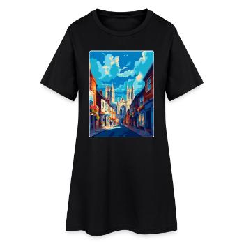 York Angleterre Royaume-Uni Affiche de voyage vintage Souvenir WPA - Robe T-shirt Femme - noir - Devant