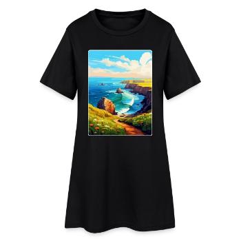 Lands End Cornouailles Angleterre Royaume-Uni Affiche de voyage WPA - Robe T-shirt Femme - noir - Devant