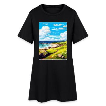 Isle Of Coll Schottland UK Vintage Reiseposter WPA - Frauen T-Shirt-Kleid - Schwarz - Vorne