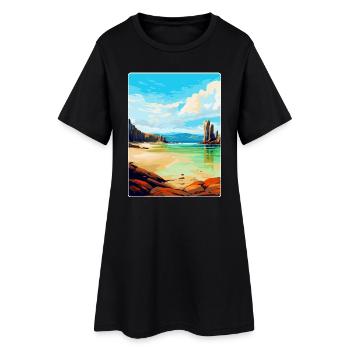 Île de Lewis, Écosse, Royaume-Uni, Affiche de voyage vintage - Robe T-shirt Femme - noir - Devant