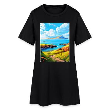 Île de Rhum Écosse Royaume-Uni Affiche de voyage vintage WPA - Robe T-shirt Femme - noir - Devant