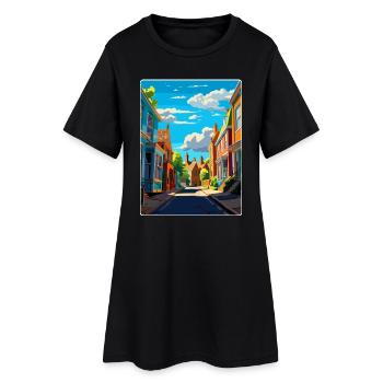 Petworth England Uk Vintage Reiseplakat Souvenir - Frauen T-Shirt-Kleid - Schwarz - Vorne