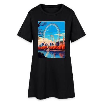 London Eye Angleterre Royaume-Uni Affiche de voyage vintage WPA - Robe T-shirt Femme - noir - Devant