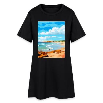 Porthcawl Bay Uk Affiche de voyage vintage souvenir - Robe T-shirt Femme - noir - Devant