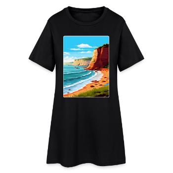 Torquay Cliffs England Uk Vintage Reiseposter - Frauen T-Shirt-Kleid - Schwarz - Vorne