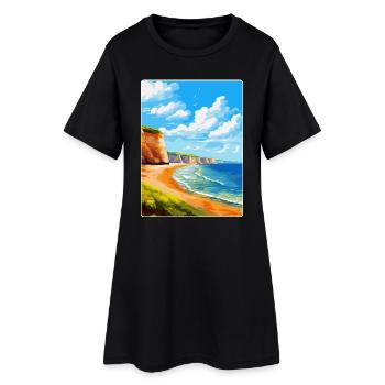 Torquay Cliffs England Uk Vintage Reiseposter - Frauen T-Shirt-Kleid - Schwarz - Vorne
