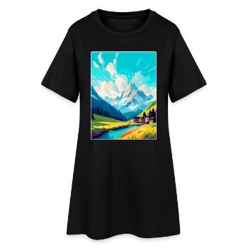 Lech Autriche Affiche de voyage vintage WPA Souvenir - Robe T-shirt Femme - noir - Devant