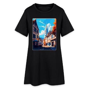 Beaune Frankreich Vintage Reiseplakat WPA Souvenir - Frauen T-Shirt-Kleid - Schwarz - Vorne