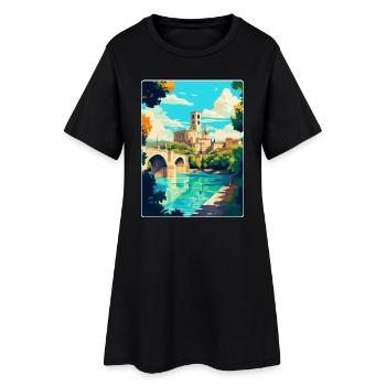 Avignon France Affiche de voyage vintage Souvenir WPA - Robe T-shirt Femme - noir - Devant