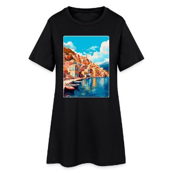 Symi Grèce Affiche de voyage vintage WPA Art Souvenir - Robe T-shirt Femme - noir - Devant