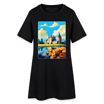 Vallée de la Loire France Affiche de voyage vintage souvenir - Robe T-shirt Femme - noir - Devant