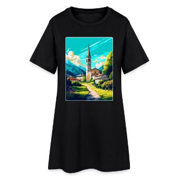 Hallein Autriche Affiche de voyage vintage souvenir WPA - Robe T-shirt Femme - noir - Devant