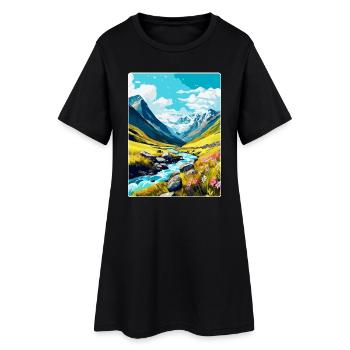 Hohe Tauern Österreich Vintage Reiseplakat Souvenir - Frauen T-Shirt-Kleid - Schwarz - Vorne