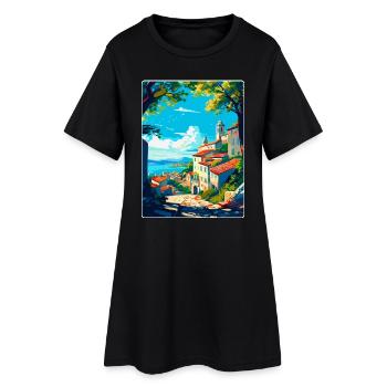 Viana Italie Affiche de voyage vintage WPA Art Souvenir - Robe T-shirt Femme - noir - Devant