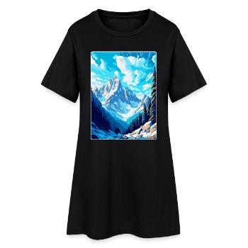 Chamonix Frankreich Vintage Reiseposter Souvenir WPA - Frauen T-Shirt-Kleid - Schwarz - Vorne