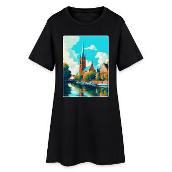 Affiche de voyage vintage de Lübeck Allemagne Souvenir WPA - Robe T-shirt Femme - noir - Devant