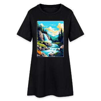 Krimmler Wasserfälle Österreich Vintage Reiseplakat - Frauen T-Shirt-Kleid - Schwarz - Vorne