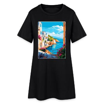 Rhodes Greece Vintage Travel Poster WPA Souvenir - Women’s T-Shirt Dress - black - Front