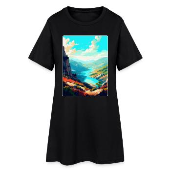 Geres Nationalpark Portugal Vintage Reiseplakat - Frauen T-Shirt-Kleid - Schwarz - Vorne