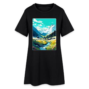 Arosa Suisse Affiche de voyage vintage souvenir - Robe T-shirt Femme - noir - Devant