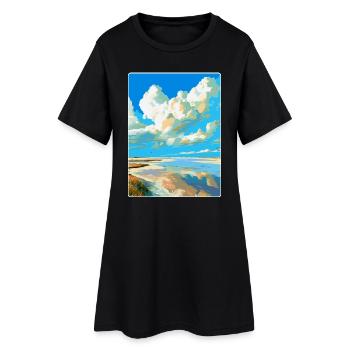 Affiche de voyage vintage de la mer des Wadden aux Pays-Bas WPA - Robe T-shirt Femme - noir - Devant