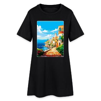 Héraklion Grèce Affiche de voyage vintage souvenir - Robe T-shirt Femme - noir - Devant