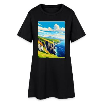 Slieve League Irlande Royaume-Uni Affiche de voyage vintage WPA - Robe T-shirt Femme - noir - Devant