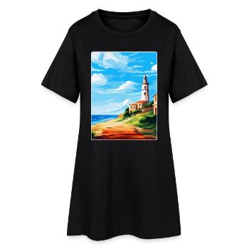 Faro Portugal Vintage Reiseposter WPA Souvenir - Frauen T-Shirt-Kleid - Schwarz - Vorne