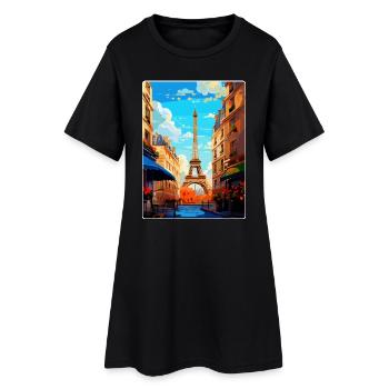 Paris Frankreich Vintage Reiseposter WPA Souvenir - Frauen T-Shirt-Kleid - Schwarz - Vorne